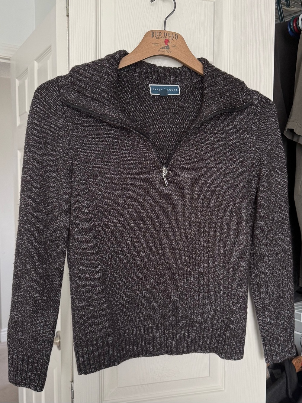 Karen Scott Men's Zip-Front Sweater - Charcoal Heather